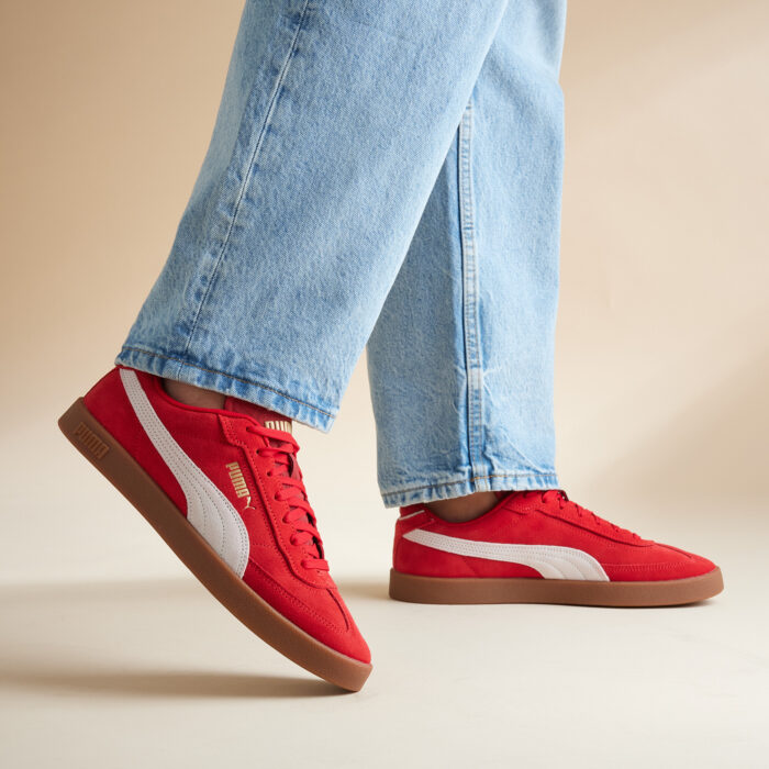Puma Club II Era Sneakers rood Suede