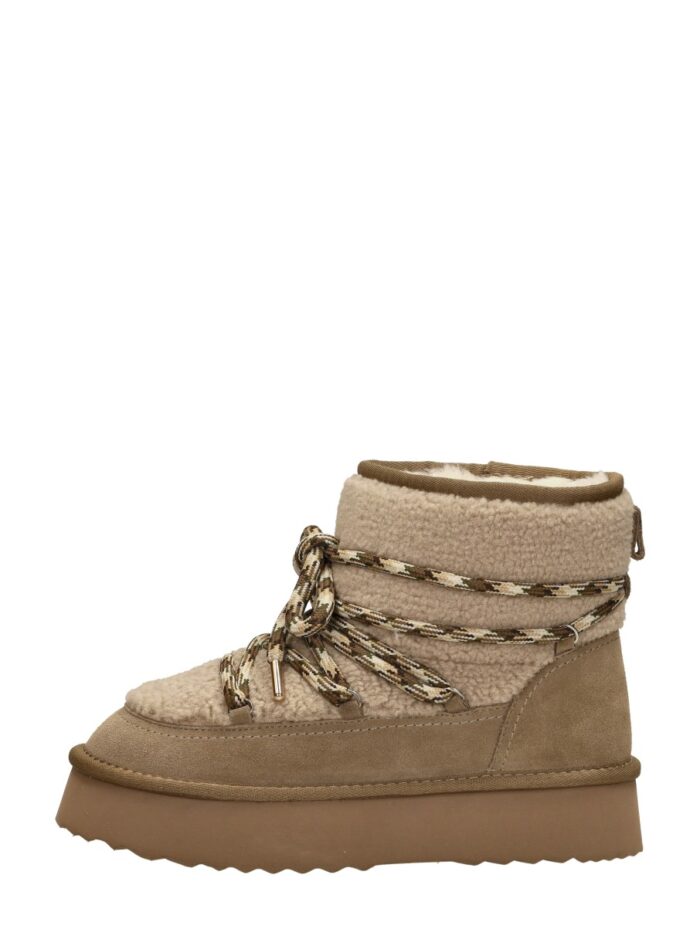 Shoecolate Enkellaarsjes Plat – Taupe