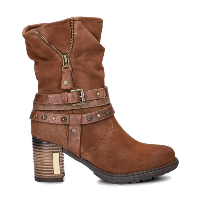 mustang rits- & gesloten boots – Cognac