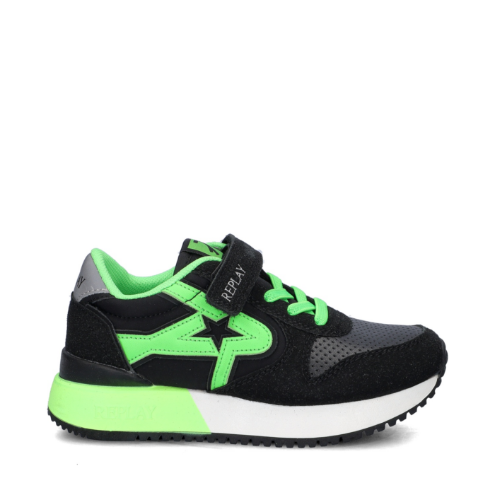 Replay Fiber Jr klittenbandschoenen – Zwart