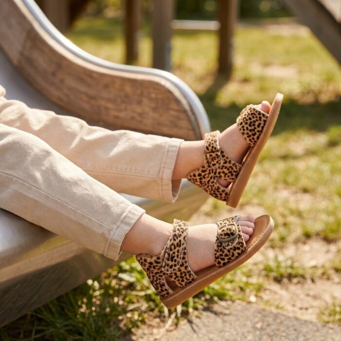 Shoesme Sandalen Leopard bruin Leer