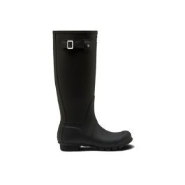 Hunter Original Tall Wellington Boots regenlaarzen met profielzool en logo zwart