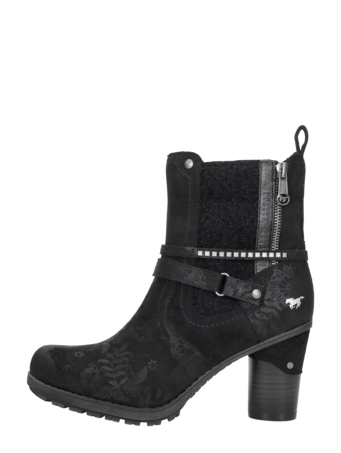 mustang rits- & gesloten boots – Zwart
