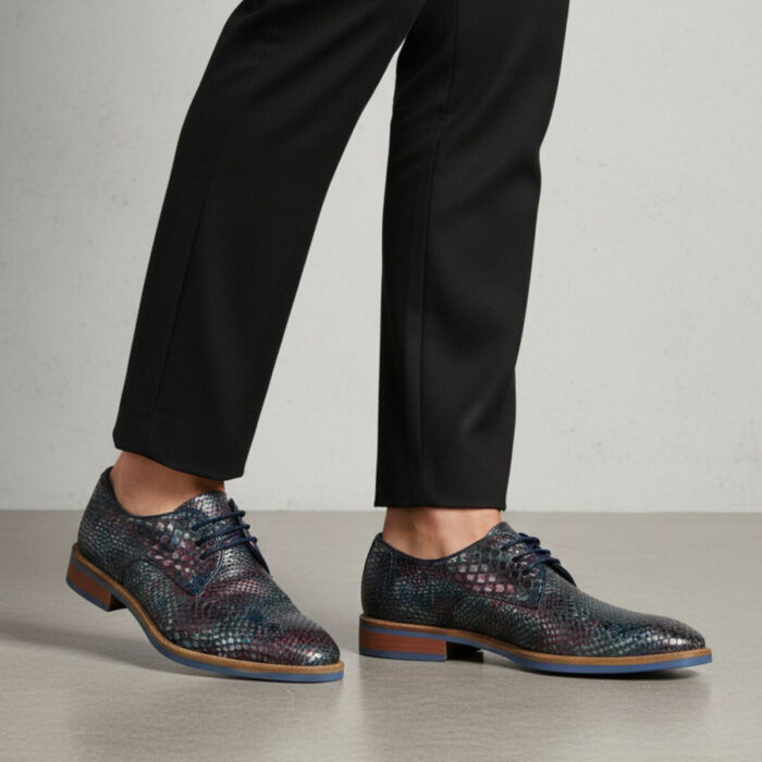 Vertice Veterschoenen blauw Leer