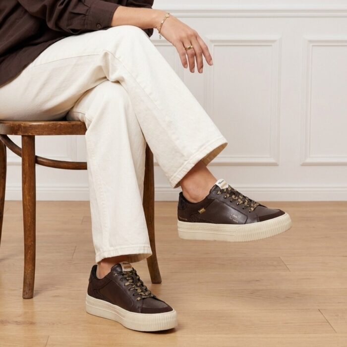 Tamaris Sneakers bruin Imitatieleer