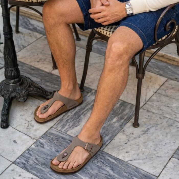 Birkenstock Gizeh Slippers grijs Birko-Flor