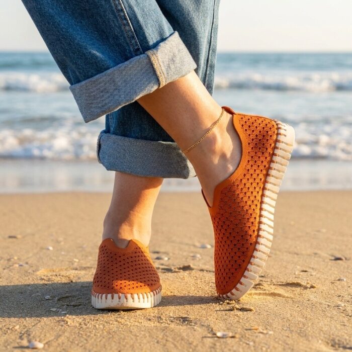 Ilse Jacobsen Ilse Jacobsen Instappers oranje Textiel