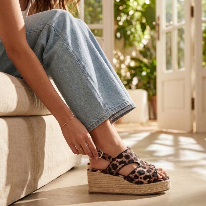 Cellini Sandalen Leopard bruin Textiel