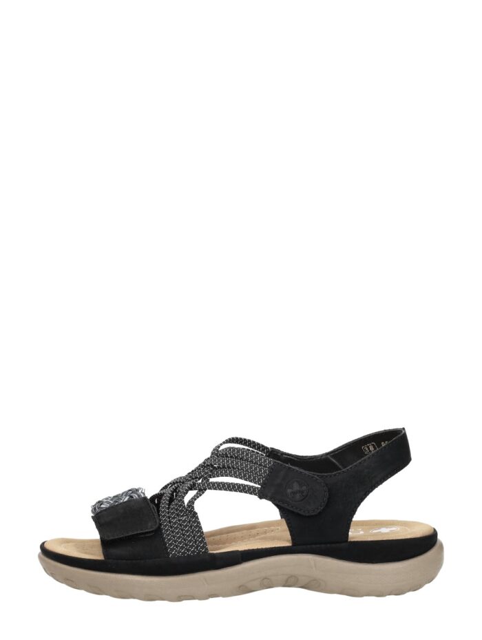 Rieker Sandalen Plat – Zwart