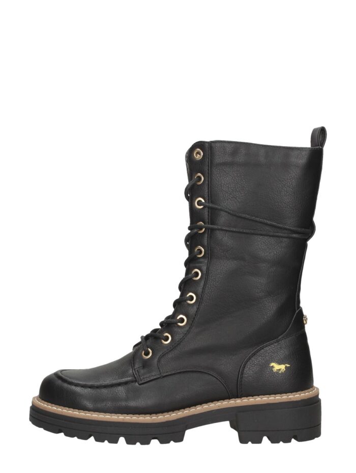 mustang Veterschoenen Hoog – Zwart