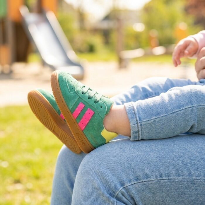 Shoesme Leren Lopen Sneakers groen Suéde
