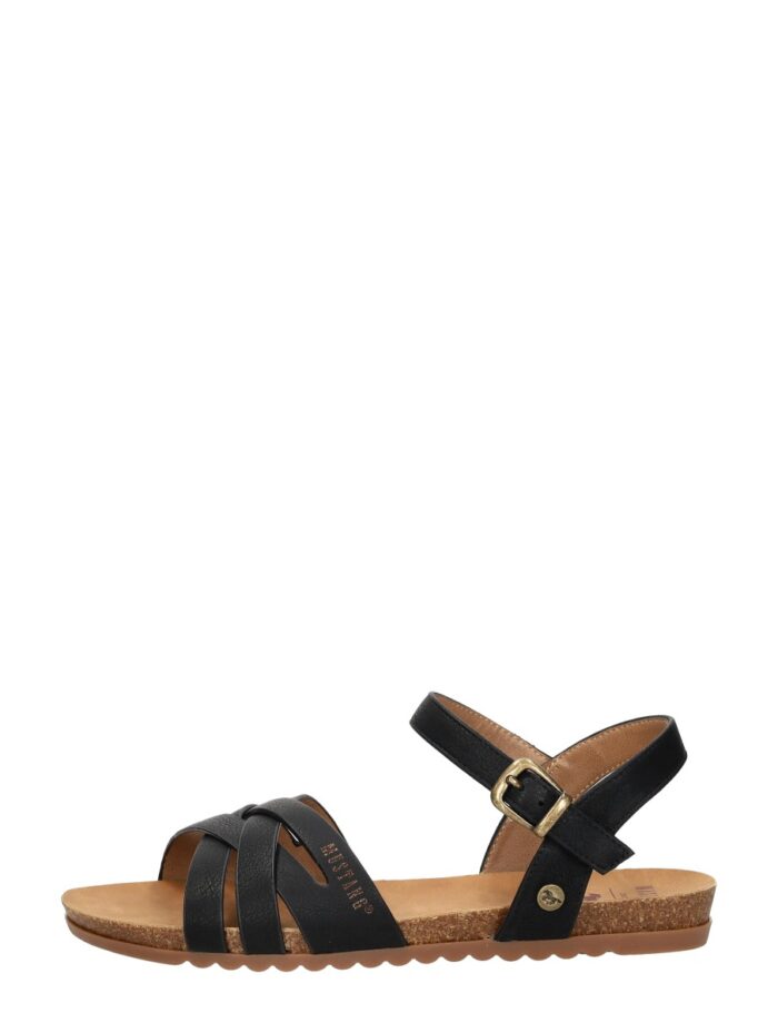 mustang Sandalen Plat – Zwart