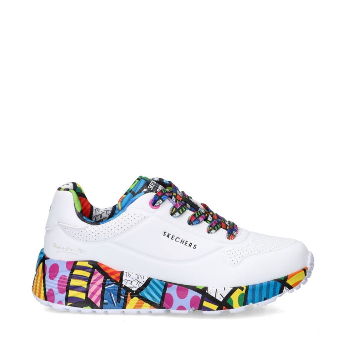 Skechers Street x Britto: UNO Lite Britto Landscape lage sneakers – Wit