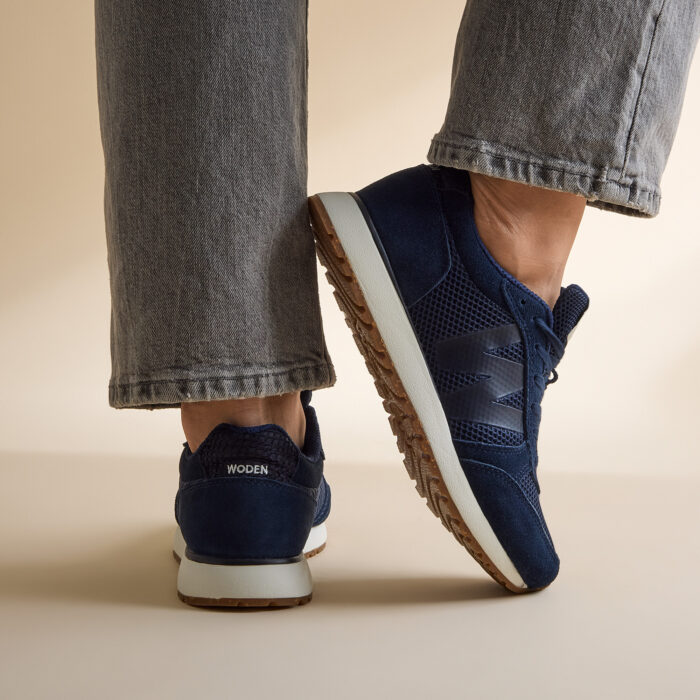 Woden Ronja Icon Sneakers blauw Suede