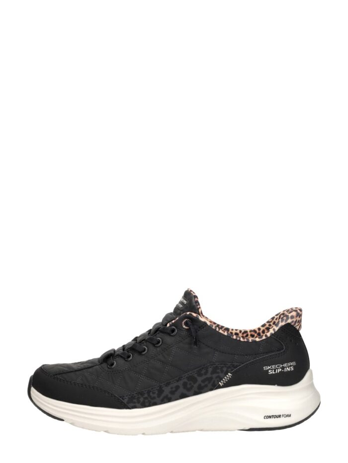 Skechers Hands Free Slip-ins: Contour Foam Cozy Fit Leopard Dream lage sneakers – Zwart