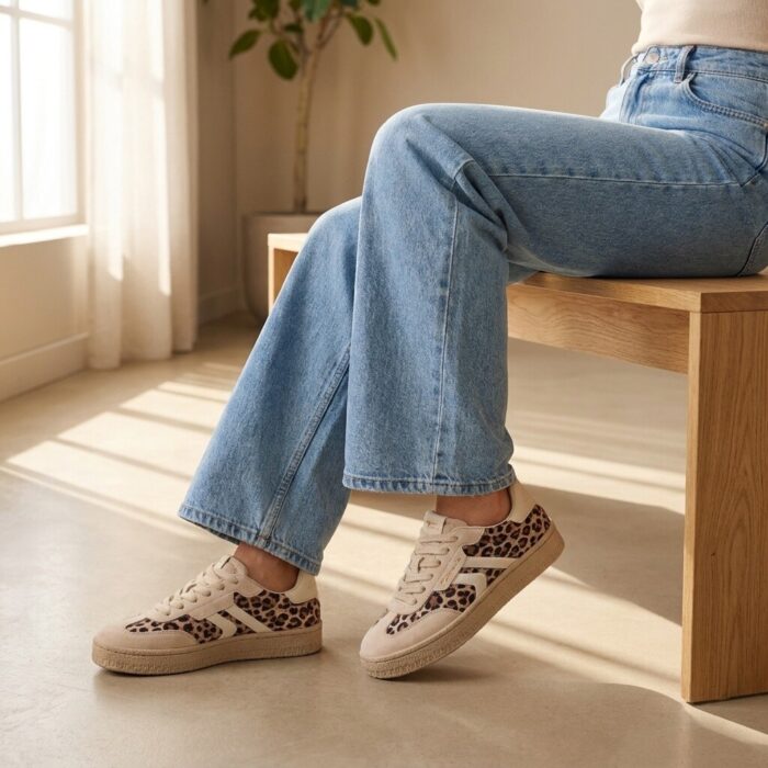 Tamaris Leopard Sneakers beige Leer
