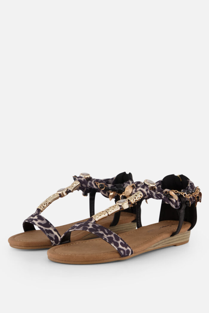 Supercracks Sandalen zwart Textiel
