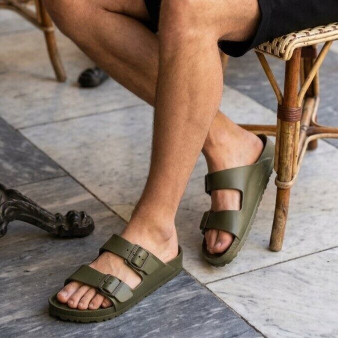 Birkenstock Arizona Slippers groen Eva Small
