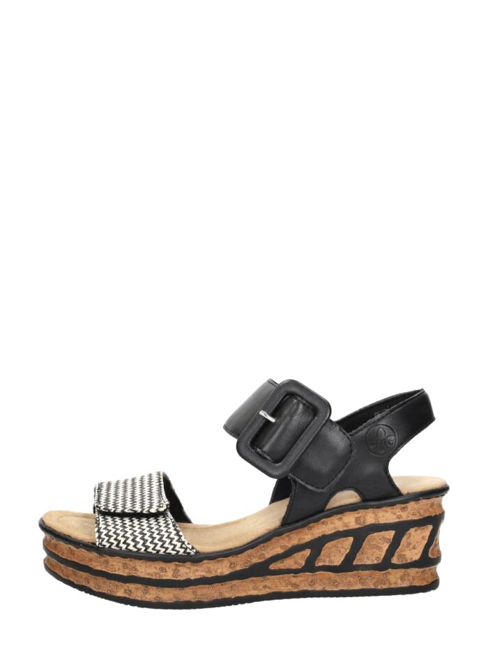 Rieker Sandalen Plat – Zwart