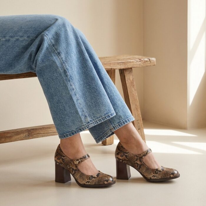 Tamaris Mary Jane Pumps bruin Synthetisch – Taupe