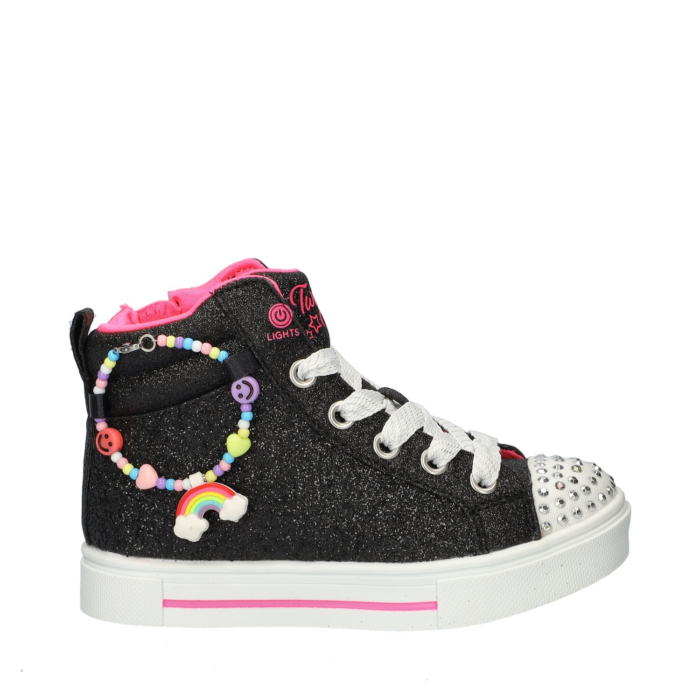 Skechers S-Lights Twinkle Charms Bestie hoge sneakers – Zwart