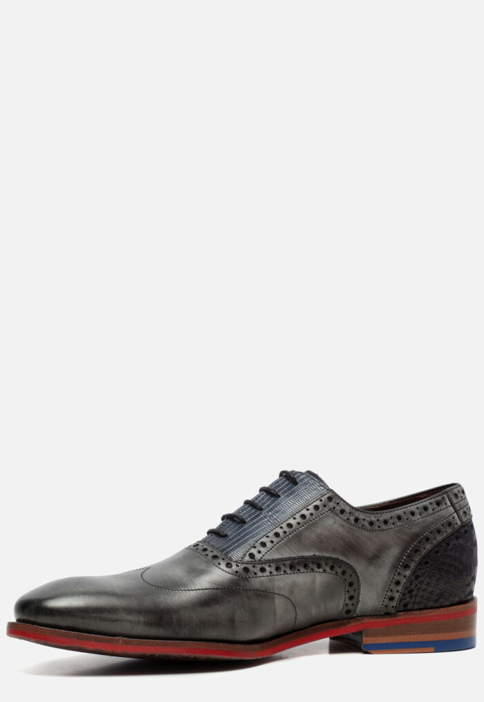 Floris van Bommel Floris van Bommel Veterschoenen grijs Leer 310336
