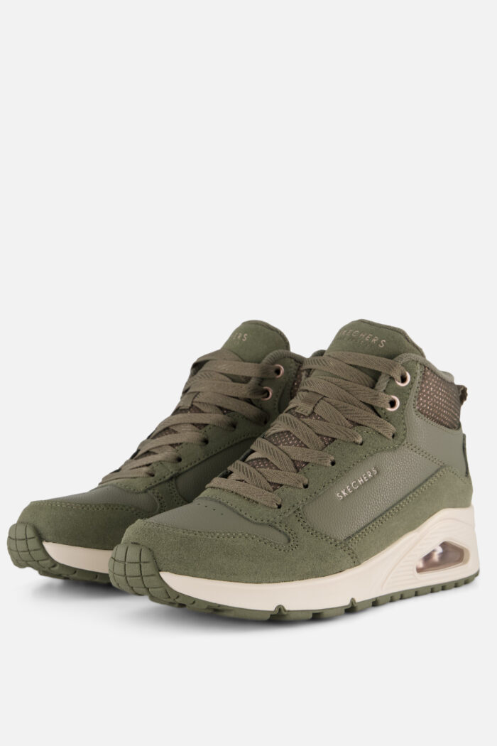 Skechers Uno Stacre Shine Veterboots groen Suede