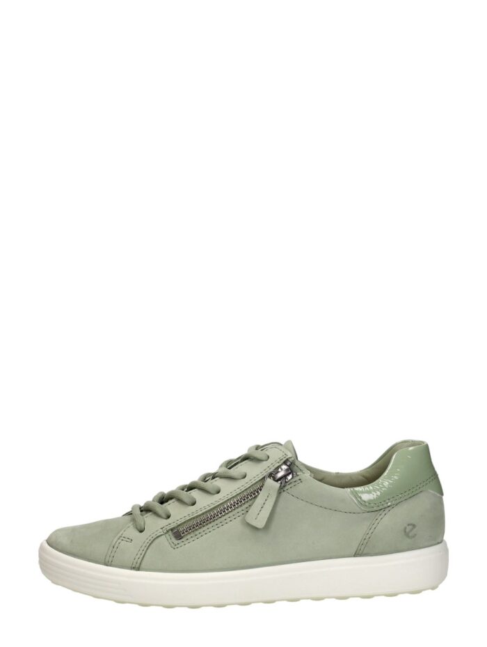 ECCO Soft 7 Side Zip Sneakers groen Nubuck