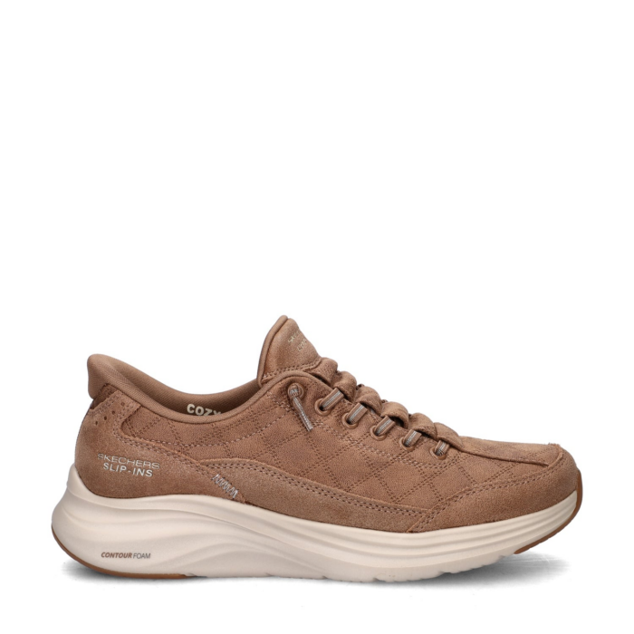 Skechers Hands Free Slip-ins: Contour Foam Cozy Fit lage sneakers – Cognac