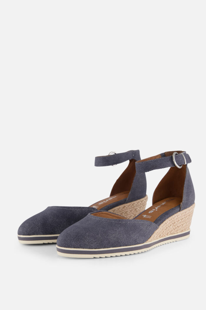 tamaris Espadrilles Sleehak blauw Textiel
