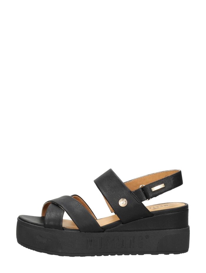 mustang Sandalen Plat – Zwart