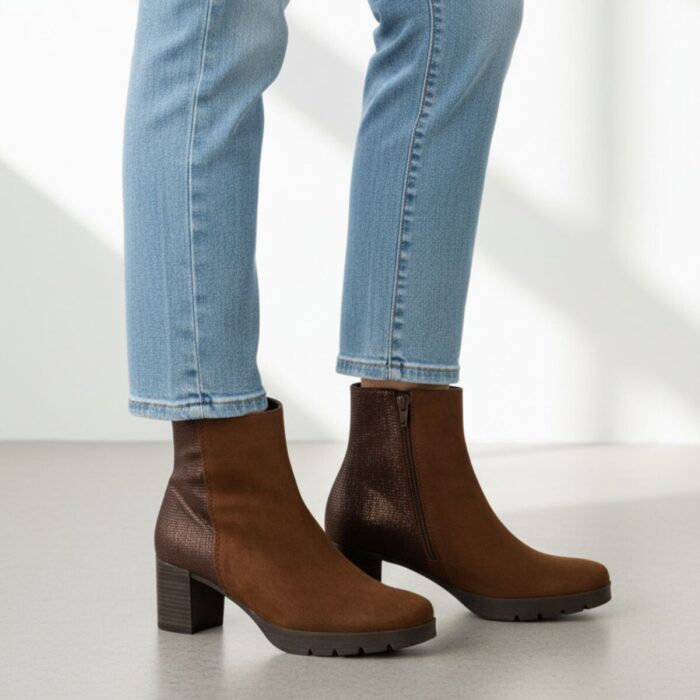 Gabor Enkellaarsjes bruin Suede