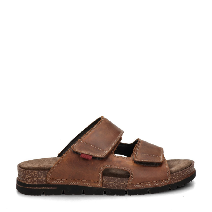 Nelson Leren heren slipper slippers – Cognac