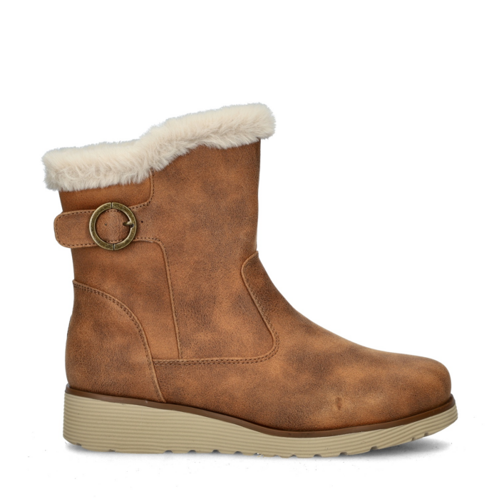 Skechers Keep Sake Wedge gevoerde boots – Cognac