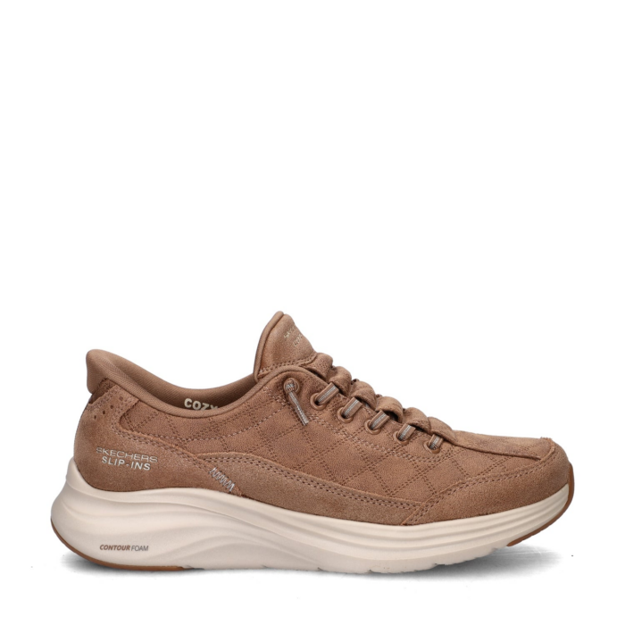 Skechers Hands Free Slip-ins: Contour Foam Cozy Fit lage sneakers – Cognac