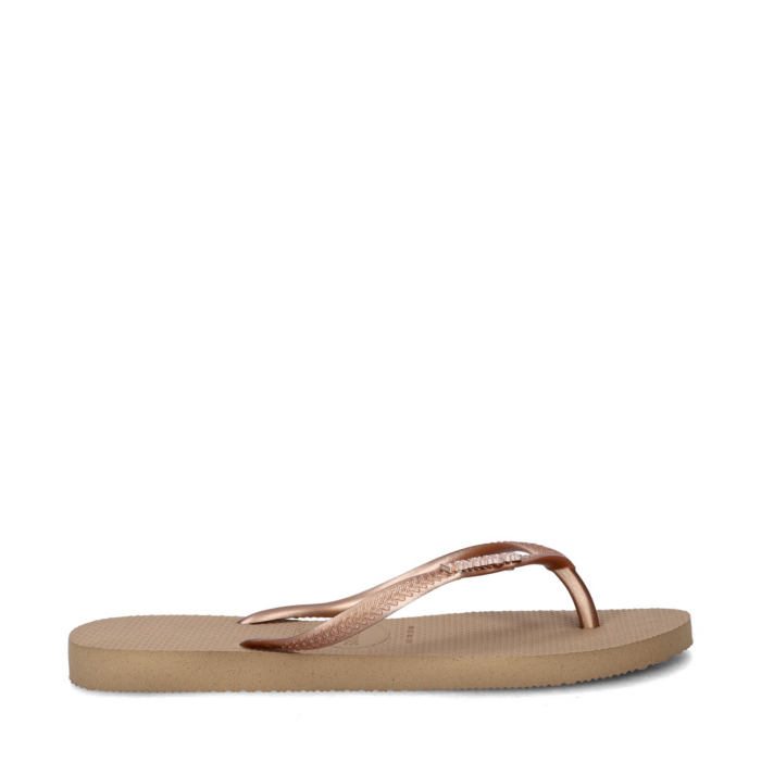 Havaianas Slim Logo Metallic slippers – Rose goud