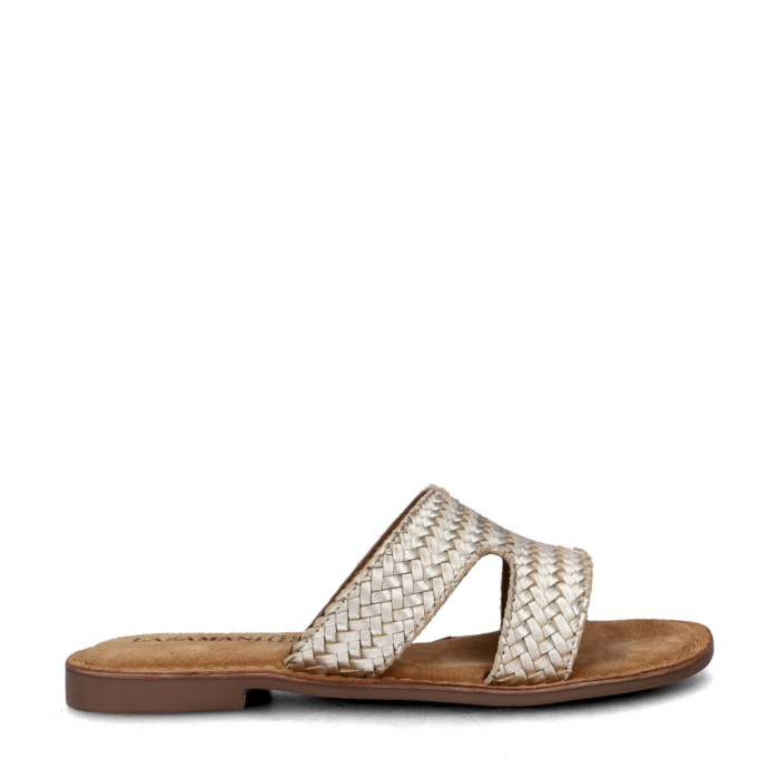 Lazamani Woven Mule slippers – Goud
