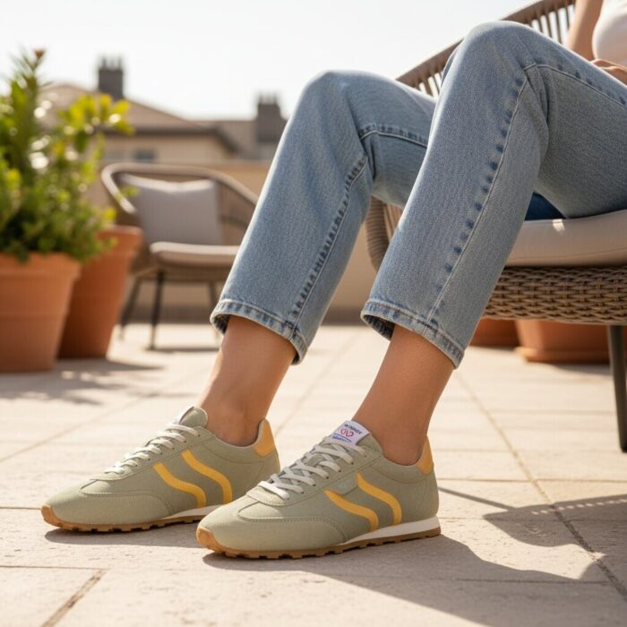 tamaris Sneakers beige Suéde – Groen