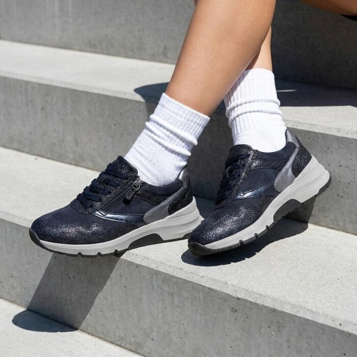 Feyn Jasmin Sneakers blauw Suède
