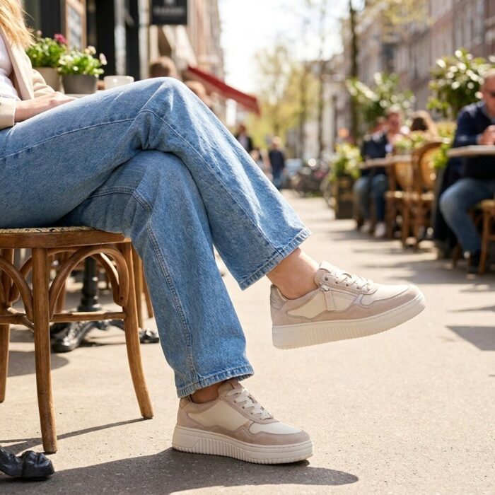 Gabor Sneakers beige Leer K-leest