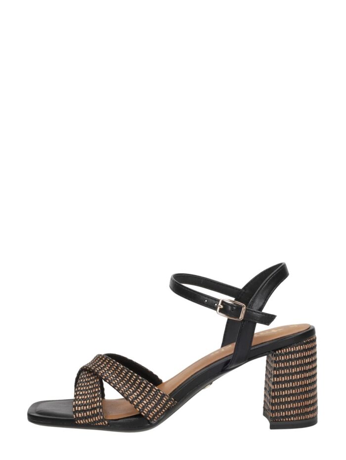 tamaris Sandalen met hak zwart Textiel