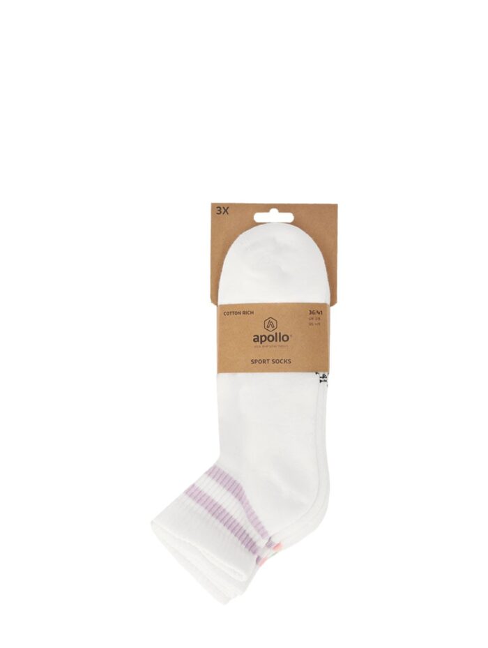 Apollo Fashion Quarter Sportsocks 3 Pack Kleuren – Overige