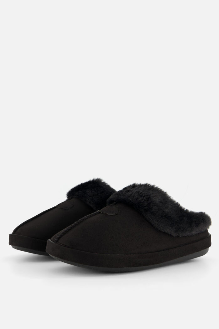 Ziengs Pantoffels zwart Textiel