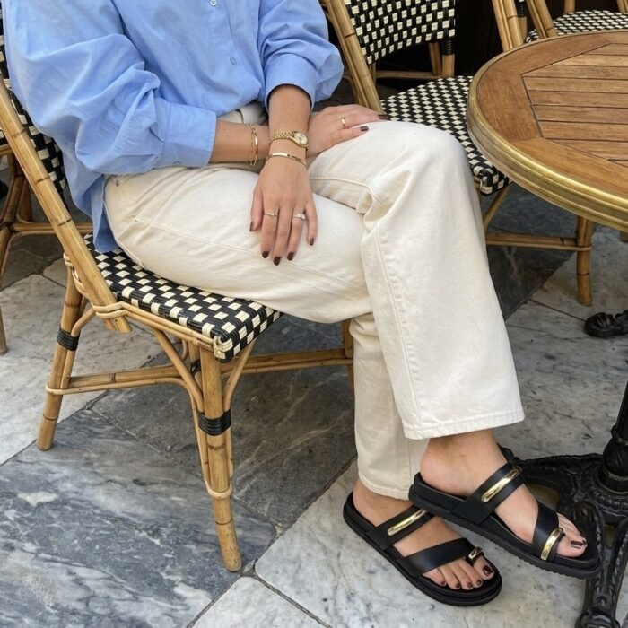 Tamaris Slippers zwart Leer