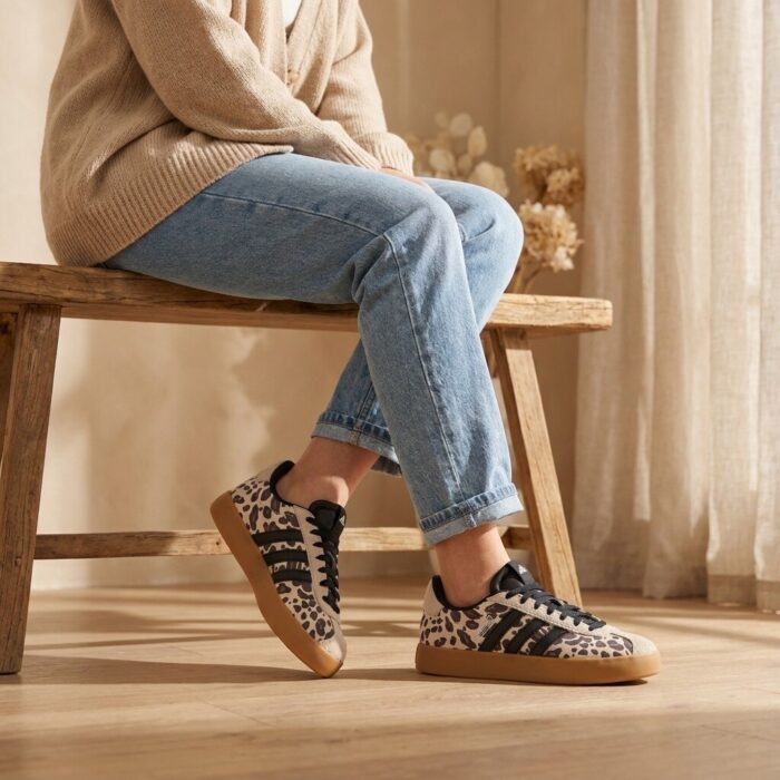 Adidas VL Court 3.0 Sneakers Leopard grijs