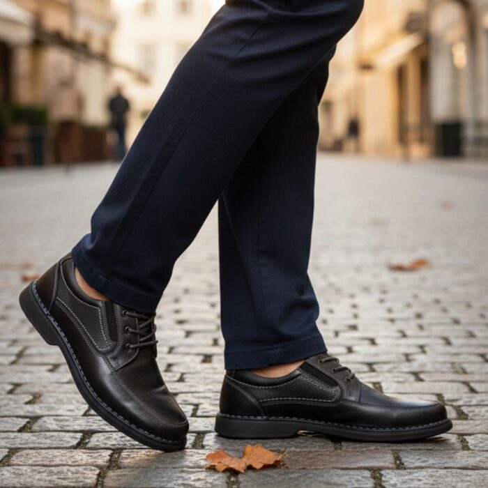 Outfielder Veterschoenen zwart Leer