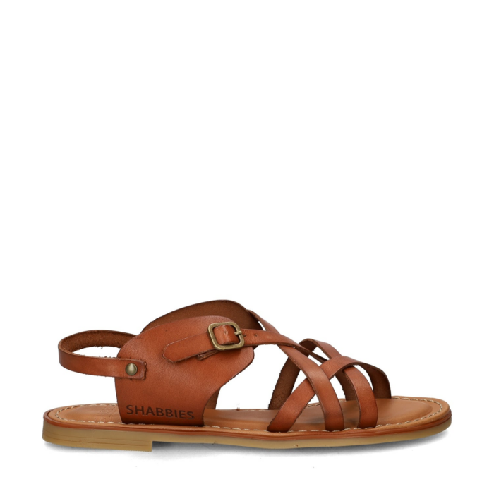 Shabbies Amsterdam Angel Cross sandalen – Cognac