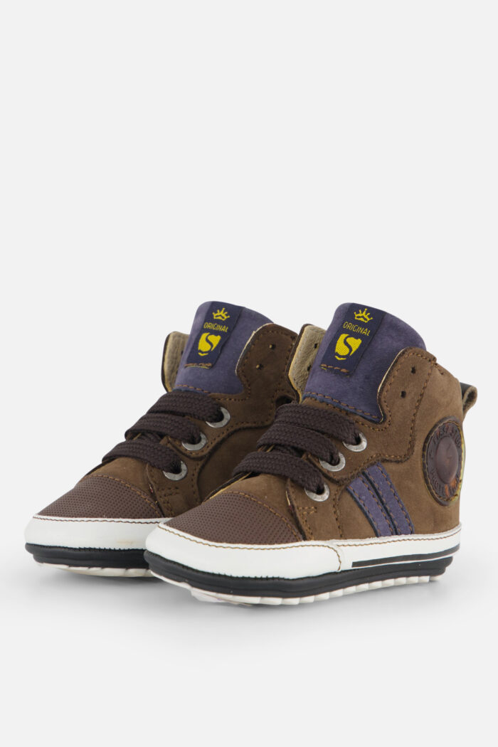 Shoesme Babyschoenen groen Leer – Bruin
