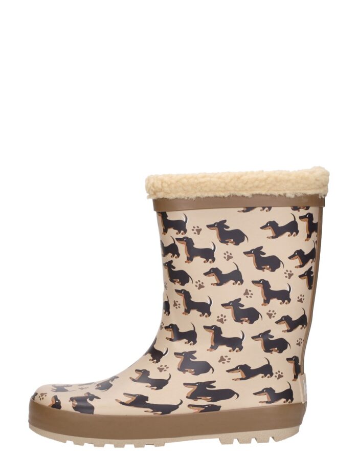 Keq Rainboots Fur Tackle Print – Beige
