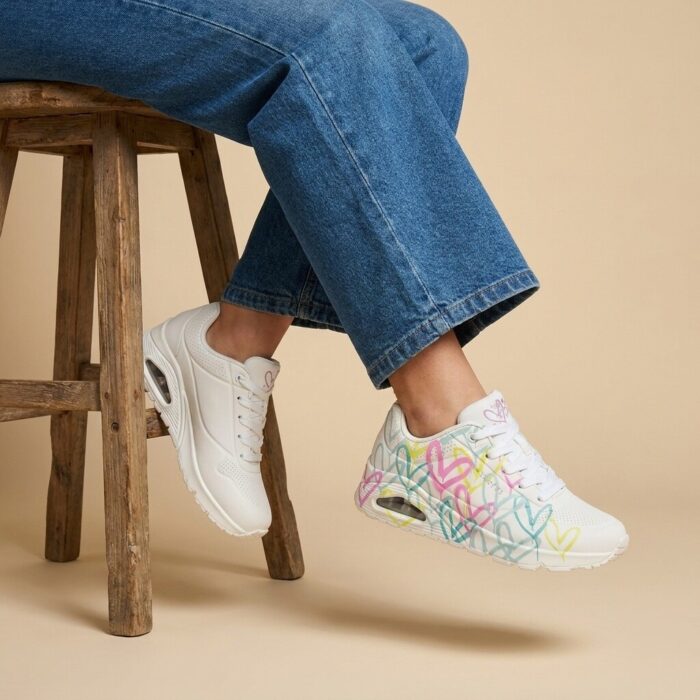 Skechers Uno Changed Love Sneakers wit